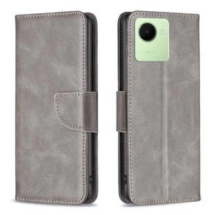 For Realme C30 Lambskin Texture Leather Phone Case(Grey)