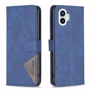 For Nothing Phone 1 Magnetic Buckle Rhombus Texture Leather Phone Case(Blue)