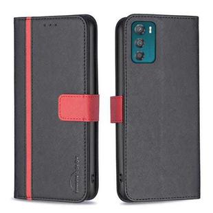 For Motorola Moto G42 4G BF13 Color Matching Cross Texture Leather Phone Case(Black)