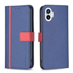 For Nothing Phone 1 BF13 Color Matching Cross Texture Leather Phone Case(Blue)
