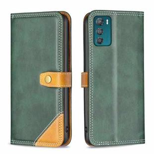 For Motorola Moto G42 4G Color Matching Double Sewing Thread Leather Phone Case(Green)