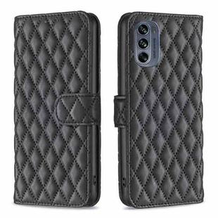 For Motorola Moto G62 Diamond Lattice Wallet Leather Flip Phone Case(Black)