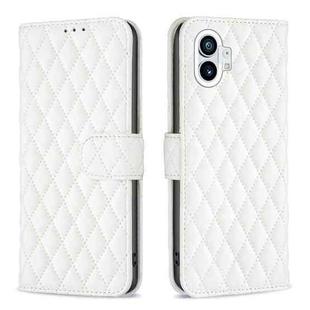 For Nothing Phone 1 Diamond Lattice Wallet Leather Flip Phone Case(White)