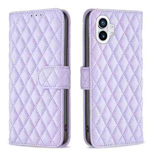 For Nothing Phone 1 Diamond Lattice Wallet Leather Flip Phone Case(Purple)
