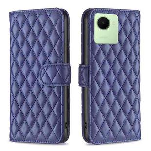 For Realme C30 Diamond Lattice Wallet Leather Flip Phone Case(Blue)