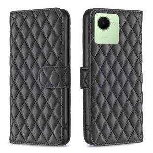 For Realme C30 Diamond Lattice Wallet Leather Flip Phone Case(Black)
