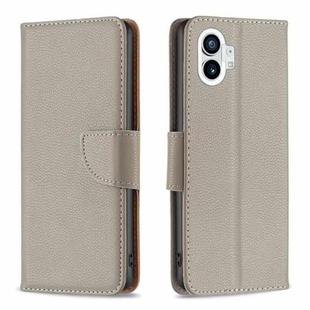 For Nothing Phone 1 Litchi Texture Pure Color Leather Phone Case(Grey)