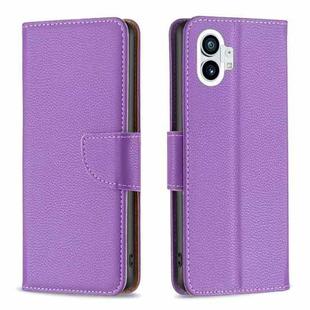 For Nothing Phone 1 Litchi Texture Pure Color Leather Phone Case(Purple)