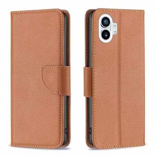 For Nothing Phone 1 Litchi Texture Pure Color Leather Phone Case(Brown)