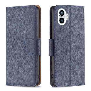 For Nothing Phone 1 Litchi Texture Pure Color Leather Phone Case(Blue)