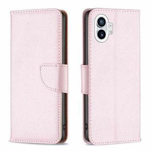 For Nothing Phone 1 Litchi Texture Pure Color Leather Phone Case(Rose Gold)