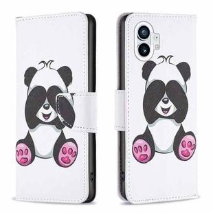 For Nothing Phone 1 Colored Drawing Leather Phone Case(Panda)