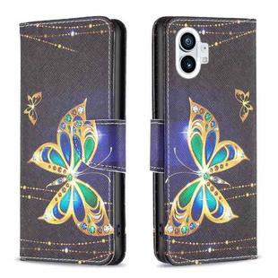 For Nothing Phone 1 Colored Drawing Leather Phone Case(Big Butterfly)