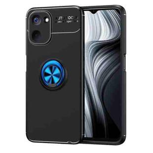 For Realme V20 5G Metal Ring Holder TPU Phone Case(Black+Blue)