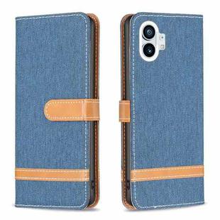 For Nothing Phone 1 Color Matching Denim Texture Leather Phone Case(Royal Blue)