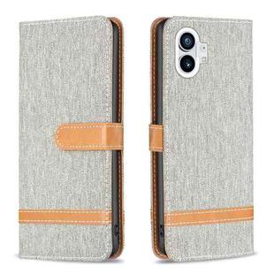 For Nothing Phone 1 Color Matching Denim Texture Leather Phone Case(Grey)