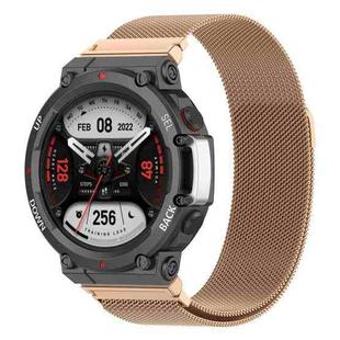 For Huami Amazfit T-Rex 2 Milan Stainless Steel Watch Band(Rose Gold)