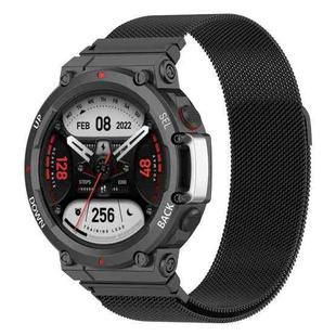 For Huami Amazfit T-Rex 2 Milan Stainless Steel Watch Band(Black)