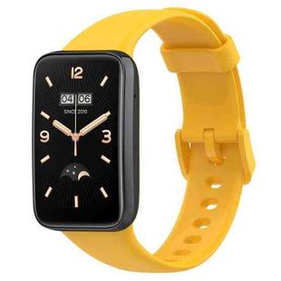 For Xiaomi Mi Band 7 Pro Solid Color Silicone Watch Band(Yellow)