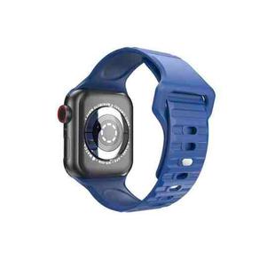 Wavy Silicone Watch Strap For Apple Watch Series 8&7 41mm / SE 2&6&SE&5&4 40mm / 3&2&1 38mm(Blue)