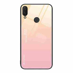 For Huawei nova 3i Gradient Color Glass Case(Yellow Pink)