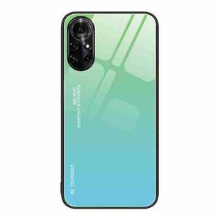 For Huawei nova 8 Pro 5G Gradient Color Glass Case(Green Cyan)