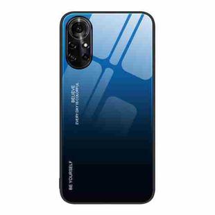 For Huawei nova 8 Pro 5G Gradient Color Glass Case(Blue Black)