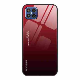 For Huawei nova 8 SE Gradient Color Glass Case(Red Black)