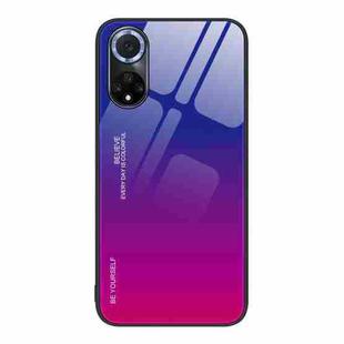 For Huawei nova 9 Gradient Color Glass Case(Purple Red)