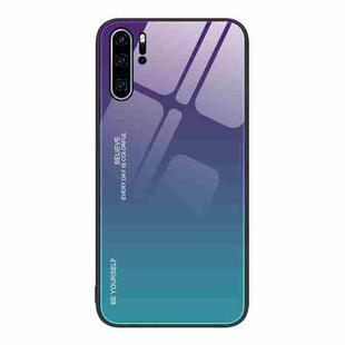 For Huawei P30 Pro Gradient Color Glass Case(Aurora Blue)