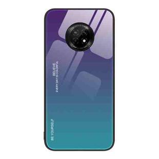 For Huawei Enjoy 20 Plus 5G Gradient Color Glass Case(Aurora Blue)