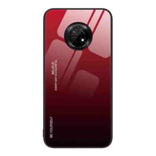 For Huawei Enjoy 20 Plus 5G Gradient Color Glass Case(Red Black)