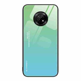For Huawei Enjoy 20 Plus 5G Gradient Color Glass Case(Green Cyan)