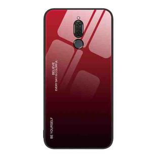 For Huawei Maimang 6 Gradient Color Glass Case(Red Black)