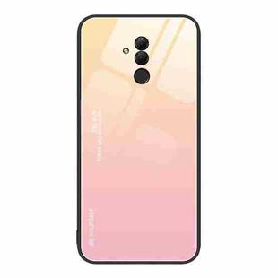 For Huawei Maimang 7 Gradient Color Glass Case(Yellow Pink)