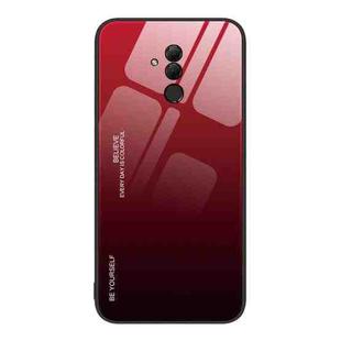 For Huawei Maimang 7 Gradient Color Glass Case(Red Black)