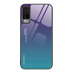 For Huawei Maimang 10 Gradient Color Glass Case(Aurora Blue)
