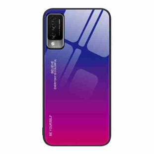 For Huawei Maimang 10 Gradient Color Glass Case(Purple Red)