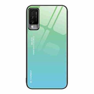 For Huawei Maimang 10 Gradient Color Glass Case(Green Cyan)