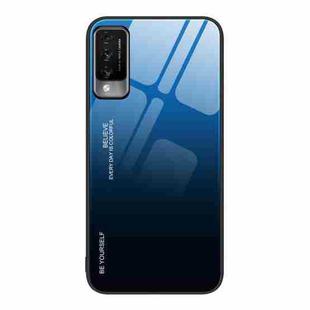 For Huawei Maimang 10 Gradient Color Glass Case(Blue Black)