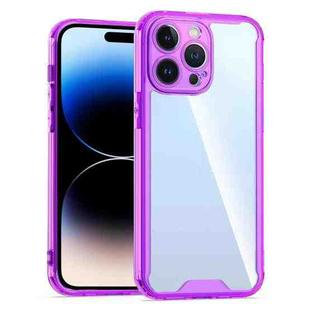 For iPhone 14 Pro Acrylic + TPU Clear Protective Phone Case(Purple)