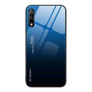 For Honor 9X Gradient Color Glass Phone Case(Blue Black)