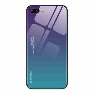 For Honor 10 Gradient Color Glass Phone Case(Aurora Blue)