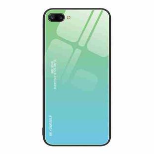 For Honor 10 Gradient Color Glass Phone Case(Green Cyan)