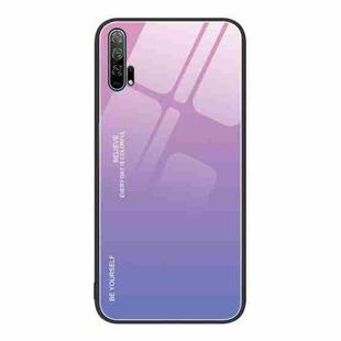 For Honor 20 Pro Gradient Color Glass Phone Case(Pink Purple)