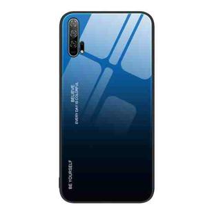 For Honor 20 Pro Gradient Color Glass Phone Case(Blue Black)