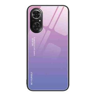 For Honor 50 SE Gradient Color Glass Phone Case(Pink Purple)