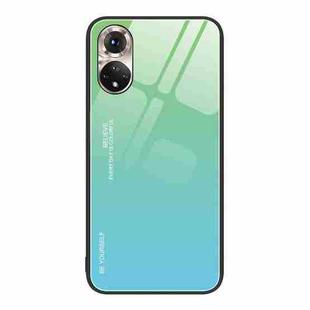 For Honor 50 Gradient Color Glass Phone Case(Green Cyan)