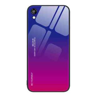 For Honor Play 3e Gradient Color Glass Phone Case(Purple Red)