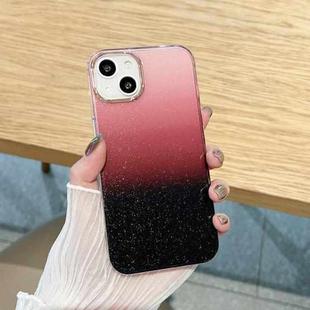 For iPhone 13 Glitter Gradient TPU Phone Case(Black Wine Red)